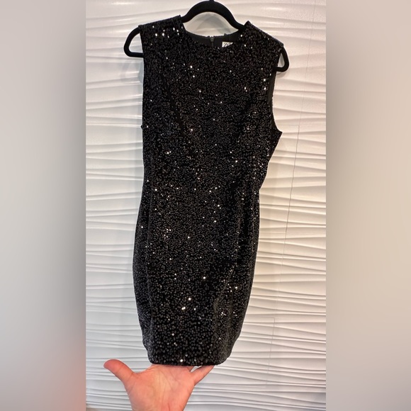 NWT Zara luxury holiday Sequin Little Black Cocktail Party Dress - Picture 14 of 15